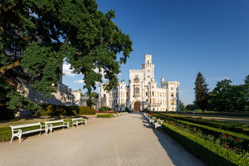 Fototapeta na wymiar Czech Republic - white castle Hluboka nad Vltavou