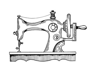 Sewing machine engraving vector