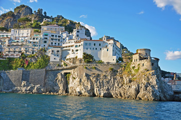 Fototapeta na wymiar Amalfi is an Italian town, the star of the Amalfi coast