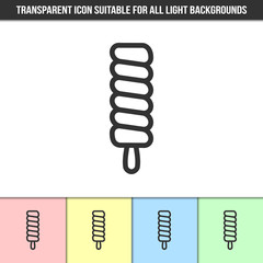 Simple outline transparent popsicle icon on different types of light backgrounds