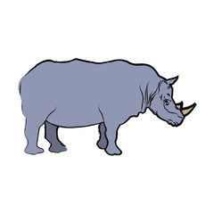 Obraz na płótnie Canvas rhino wild animal africa exotic mammal vector illustration
