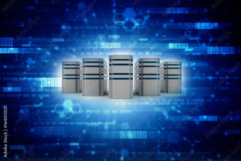 Poster 3d rendering database storage illustration
