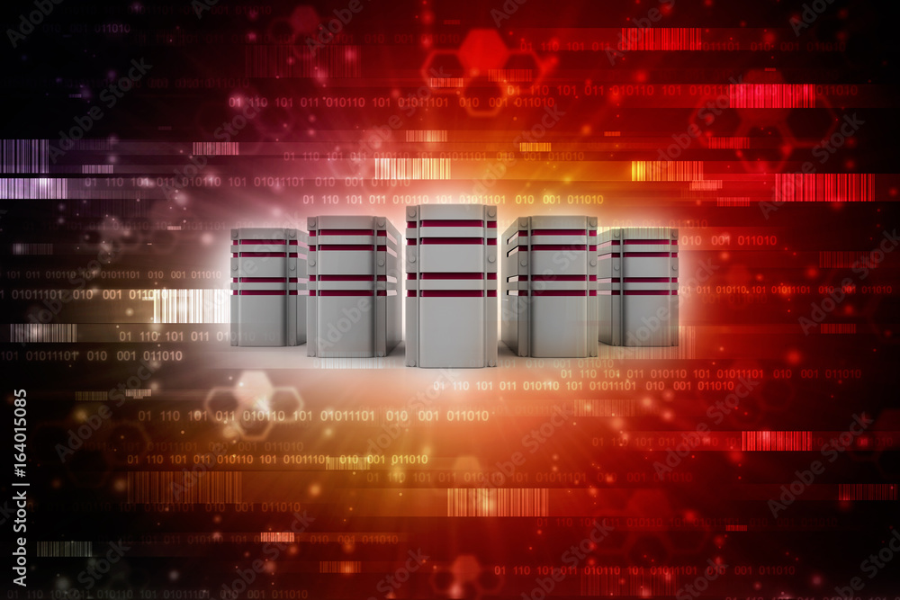 Poster 3d rendering database storage illustration
