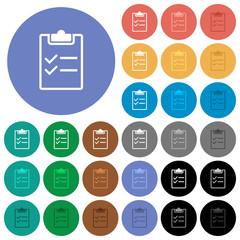 Checklist round flat multi colored icons