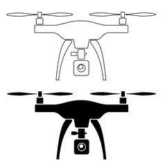 rc drone quadcopter with camera black symbol vector eps 10 - obrazy, fototapety, plakaty