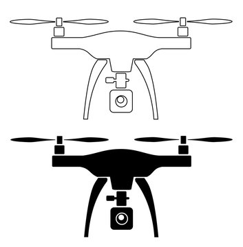 rc drone quadcopter with camera black symbol vector eps 10