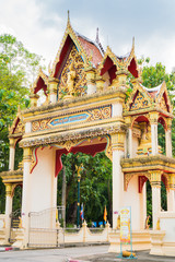 Trang, Thailand , July 11,2017: The entrance to the ancient temple This is the temple of Buddhist monks living in Buddhism. It is one of the famous temples of Thailand.