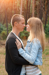 Fototapeta premium Couple loving each other outdoors