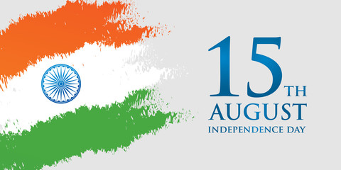 India Independence Day greeting card vector illustration. 15th august happy independence day