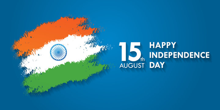 India Independence Day greeting card vector illustration. 15th august happy independence day
