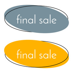Final sale gray and yellow banner on white background.  Vector background with colorful design elements. Vector illustration.

