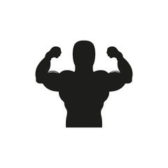 Strong power, muscle arms vector icon