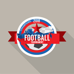 2018 Football Champions Badge Vector Illustration
