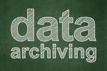 Obraz premium Information concept: Data Archiving on chalkboard background