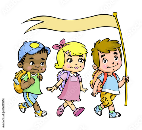 simpatica illustrazione a colori raffigurante bambini che ... simpatica illustrazione a colori raffigurante bambini che ...