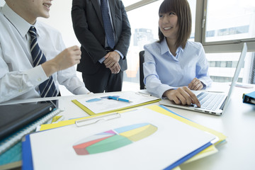 Businessmen are having fun meeting