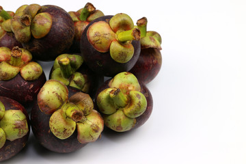 mangosteen fruit on white background