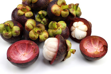 mangosteen fruit on white background