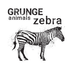 Silhouette Zebra In Grunge Design Style Animal Icon Vector Illustration