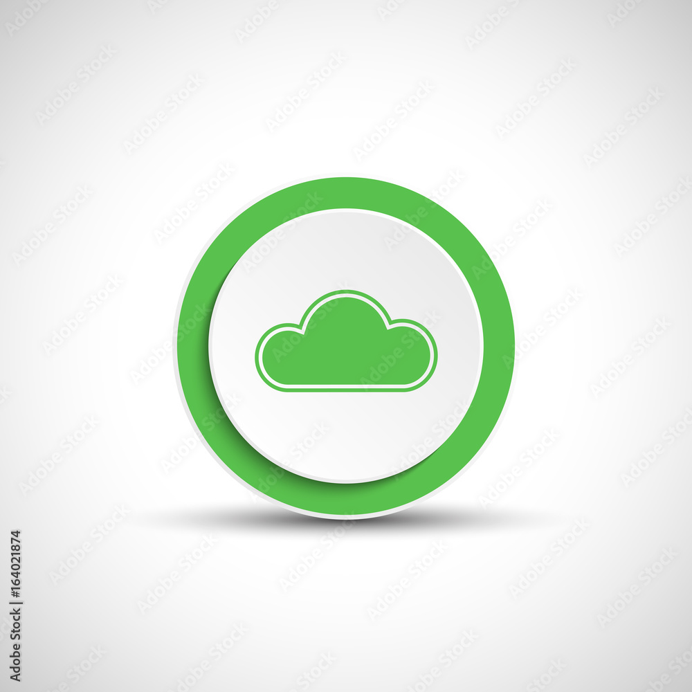 Poster abstract vector cloud button with shadow.