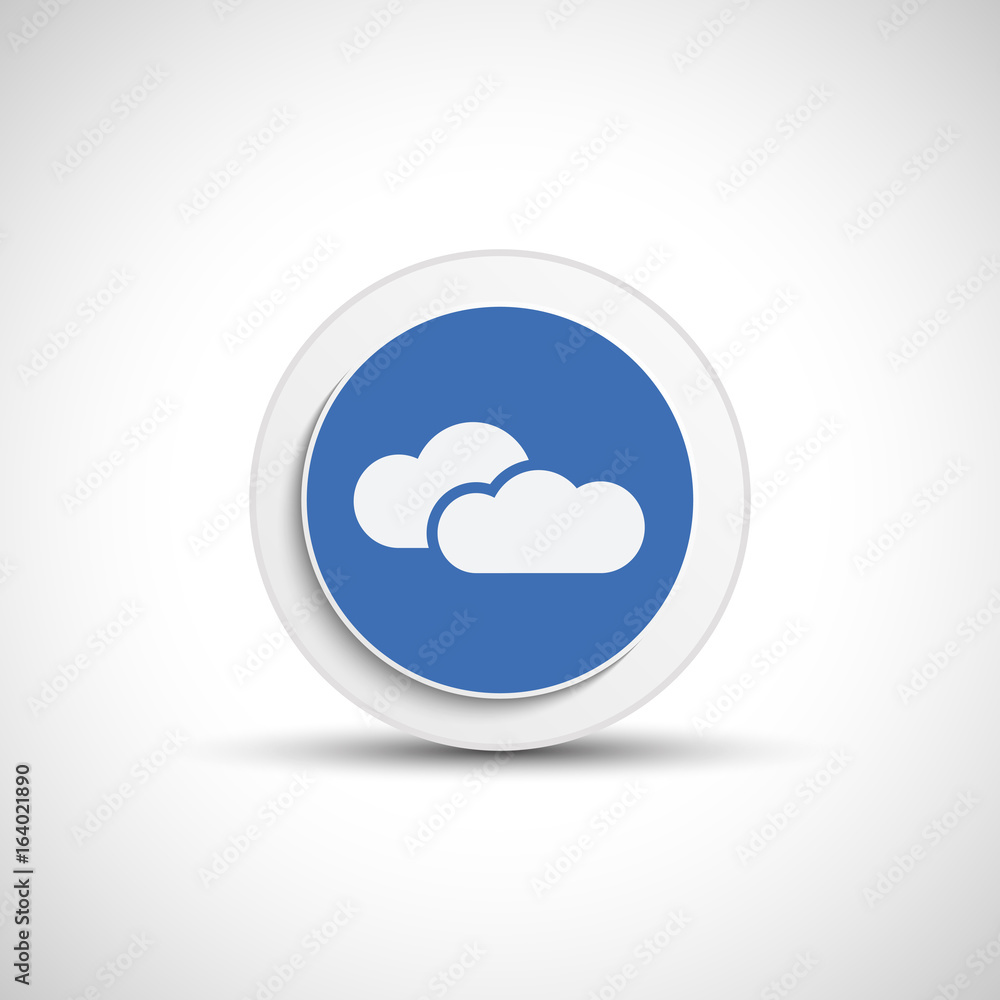 Poster abstract vector cloud button with shadow.