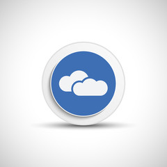 Abstract vector cloud button with shadow.