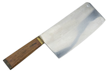 Big Kitchen knife isolated on white background with clipping path