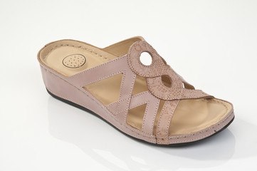 Isolated arabic design footwear on white background