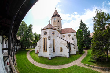 Fototapeta na wymiar Prejmer fortified Church interior. UNESCO heritage site.