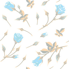 blue roses. Bouquet of roses. Floral pattern. seamless background. Buds. 