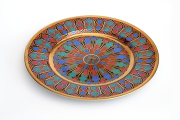 Decorative porcelain plate with a gothic pattern