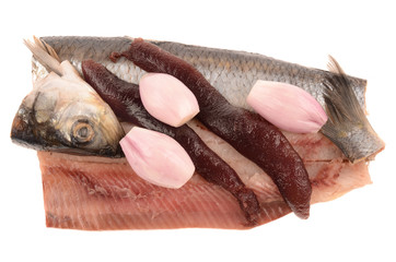 Herring on a white background