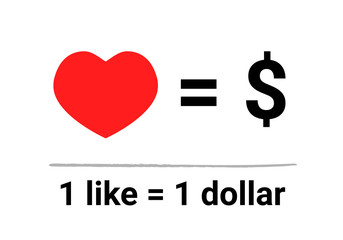  1 heart equally dollar 
