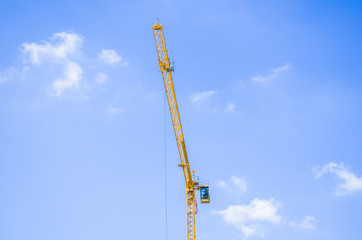 Construction site; Yellow crane