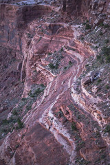 Lines and curves on rock formations in Moab Utah