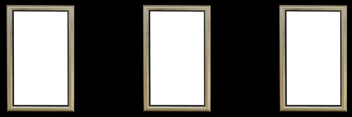 Frame picture or Three frame picture with blank screen on black color background