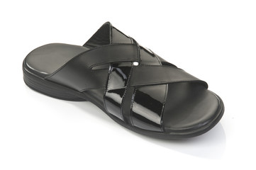 Isolated arabic design footwear on white background