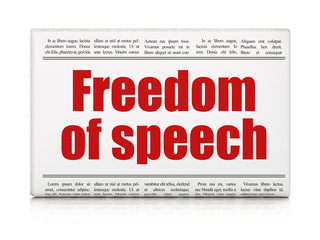 Politics concept: newspaper headline Freedom Of Speech