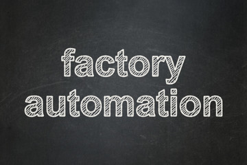 Obraz premium Industry concept: Factory Automation on chalkboard background