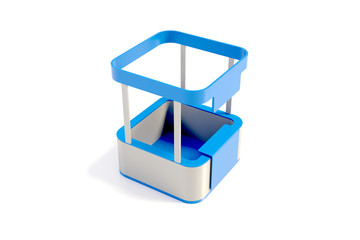 Modern commercial kiosk, original 3d rendering