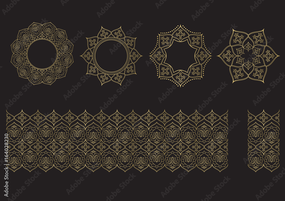 Sticker Seamless floral tiling border