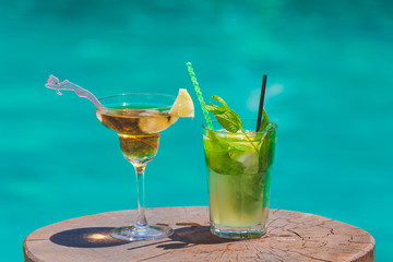 Cocktails at poolside