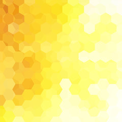 Background made of yellow hexagons. Square composition with geometric shapes. Eps 10