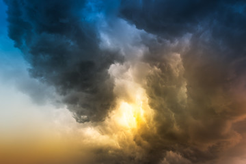 Fototapeta na wymiar Rain cloud on sunset