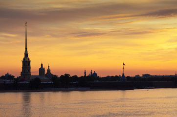 Fototapeta premium Peter and Paul Fortress in dawn