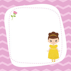 Greeting card with beautiful princesses.