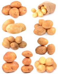 Potatoes on a white background