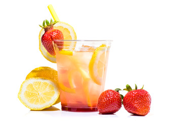 fresh lemonade in glass cup