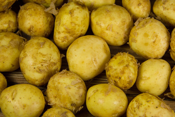 Raw new potato background