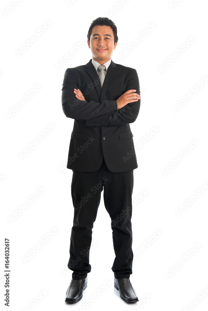 Wall mural full body asian businessman arms crossed